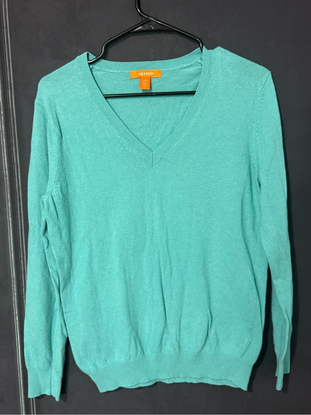 Joe Fresh Women's V-Neck Sweater - Aqua blue